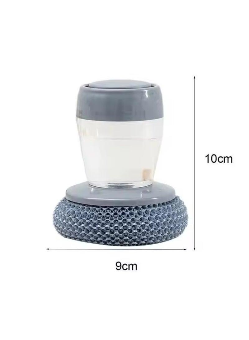 BLUE CORAL Stainless Steel Pan Sponge Portable Kitchen Soap Dispensing Utensils Dishwashing Scrubber Brush Dishwasher Cleaning Brush (2-Pack) - Image 3