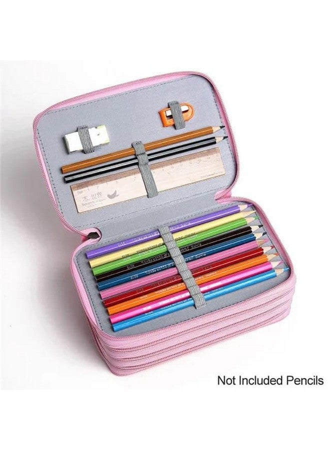 هابي كيدز حقيبة أقلام فنية من هابي كيدز، 32 فتحة، طبقتين، صندوق أقلام قماشي بتصميم فني طبيعي (وردي) - Image 2
