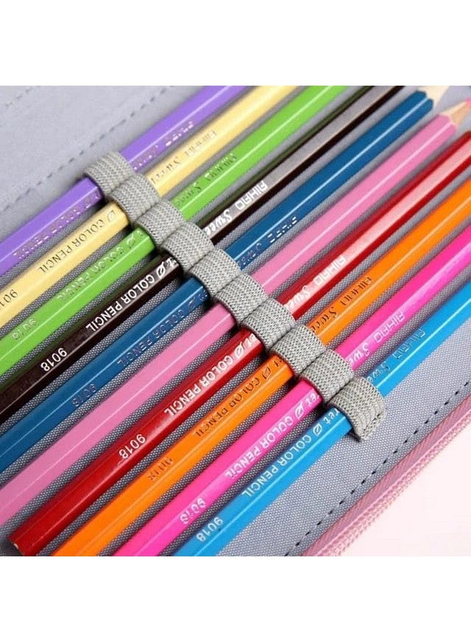 هابي كيدز حقيبة أقلام فنية من هابي كيدز، 32 فتحة، طبقتين، صندوق أقلام قماشي بتصميم فني طبيعي (وردي) - Image 4