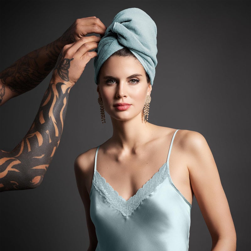 Fromm Softees Microfiber Salon Hair Towels for Hairstylists, Barbers, Spa, Gym in Aqua, 16" by 29", 10 count Perfect Hair Care Towel for Drying Curly, Long, Wavy Hair - Image 3