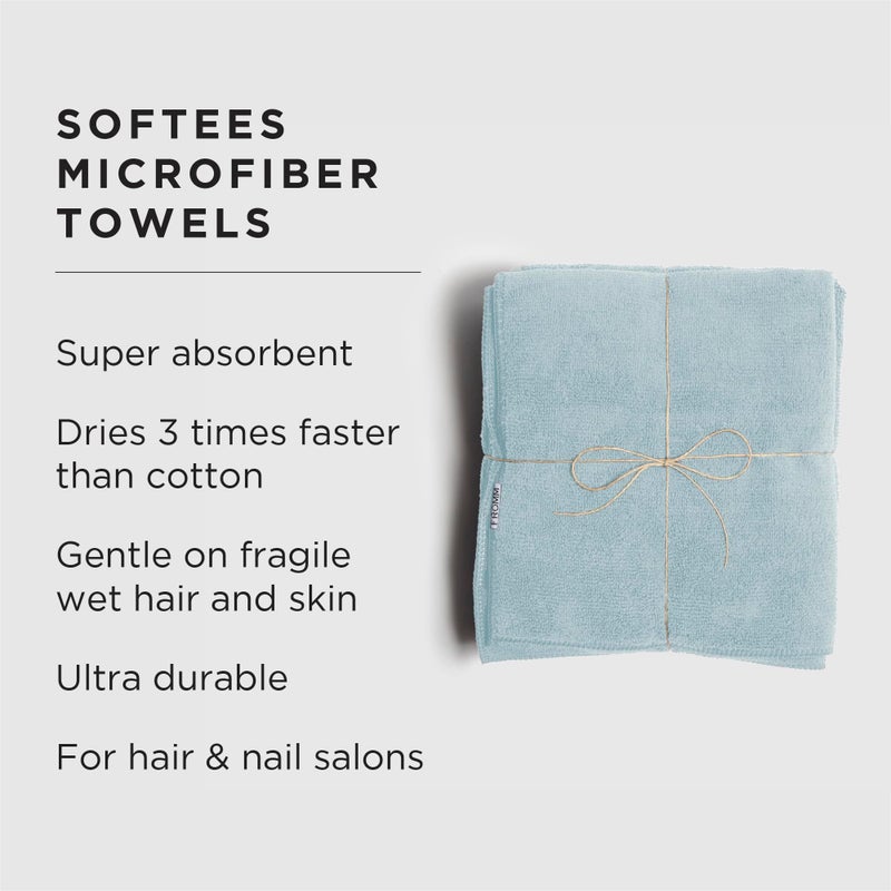 Fromm Softees Microfiber Salon Hair Towels for Hairstylists, Barbers, Spa, Gym in Aqua, 16" by 29", 10 count Perfect Hair Care Towel for Drying Curly, Long, Wavy Hair - Image 2
