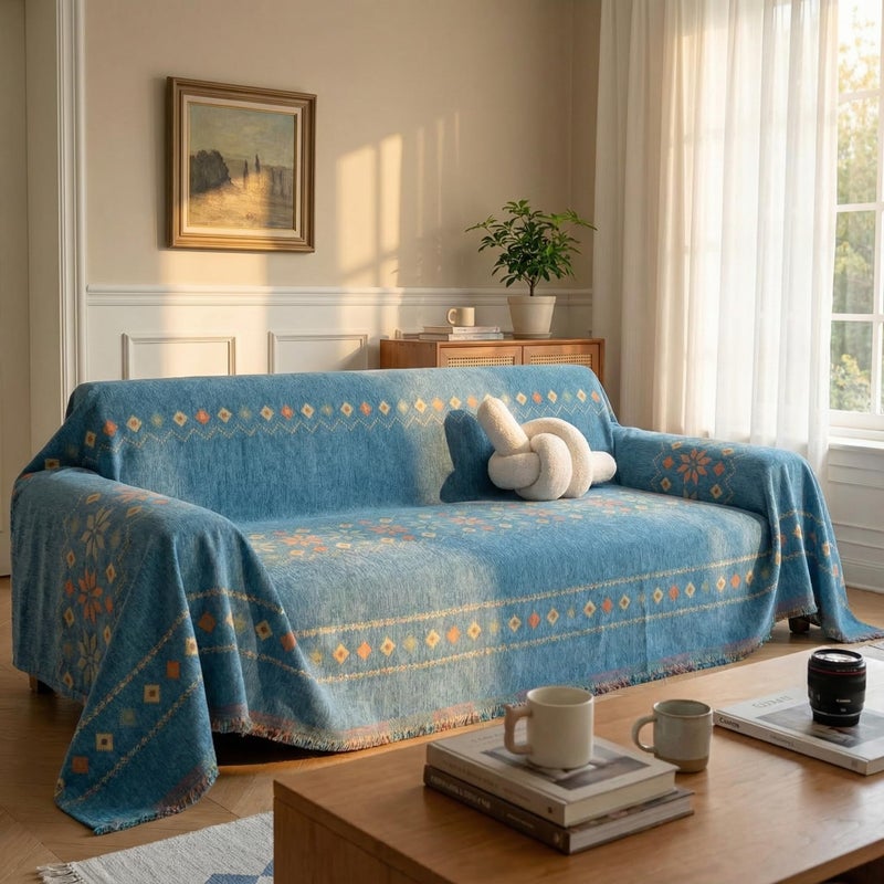 Deisy Dee Sofa Covers for 3 Cushion Couch Sofa Chenille Sofa Slipcover Couch Covers for Sectional l Shaped Couch Pets Protector Furniture Covers (Boho, 71" x 118") - Image 1