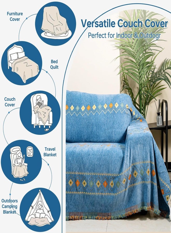 Deisy Dee Sofa Covers for 3 Cushion Couch Sofa Chenille Sofa Slipcover Couch Covers for Sectional l Shaped Couch Pets Protector Furniture Covers (Boho, 71" x 118") - Image 3