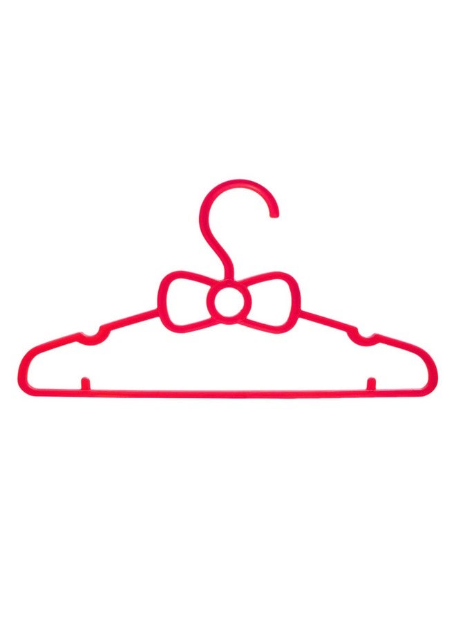 Kuber Industries Kids Mizano Plastic Non-Slip Clothes Hangers|Pack of 10 (Peach & Pink) - Image 4