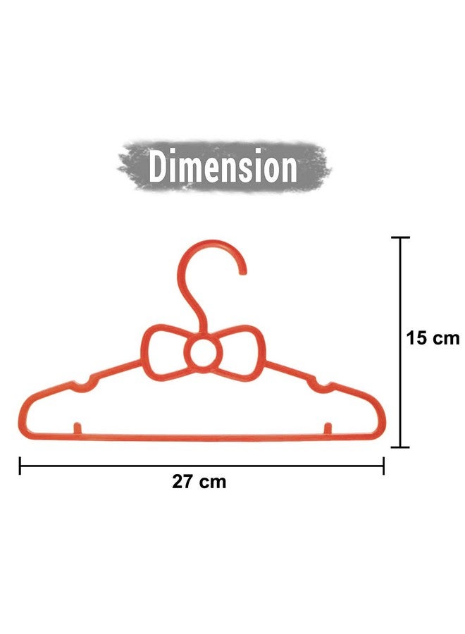 Kuber Industries Kids Mizano Plastic Non-Slip Clothes Hangers|Pack of 10 (Peach & Pink) - Image 2
