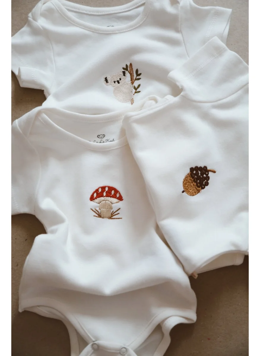 Ohlala Koala 3-Piece Embroidered Snap Badi - Zıbın