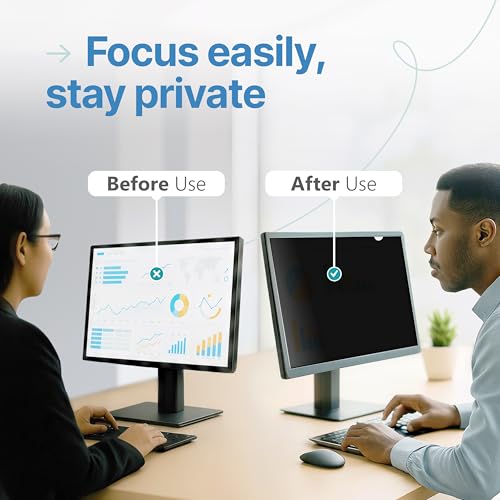 VINTEZ 22 Inch 16:10 Privacy Screen for Computer Monitor and Laptop - Anti Glare Protector Film Blue Light Filter Eye Protection - Computer Screen Privacy Shield, [1 Pack] - Image 3