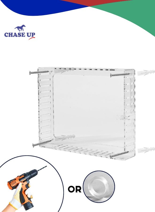 Chase Up Thermostat Lock Box with Key, Clear Large Thermostat Cover on Wall, Protect Guard Fits Thermostats 7H x 4.5W inches or Smaller - Image 3