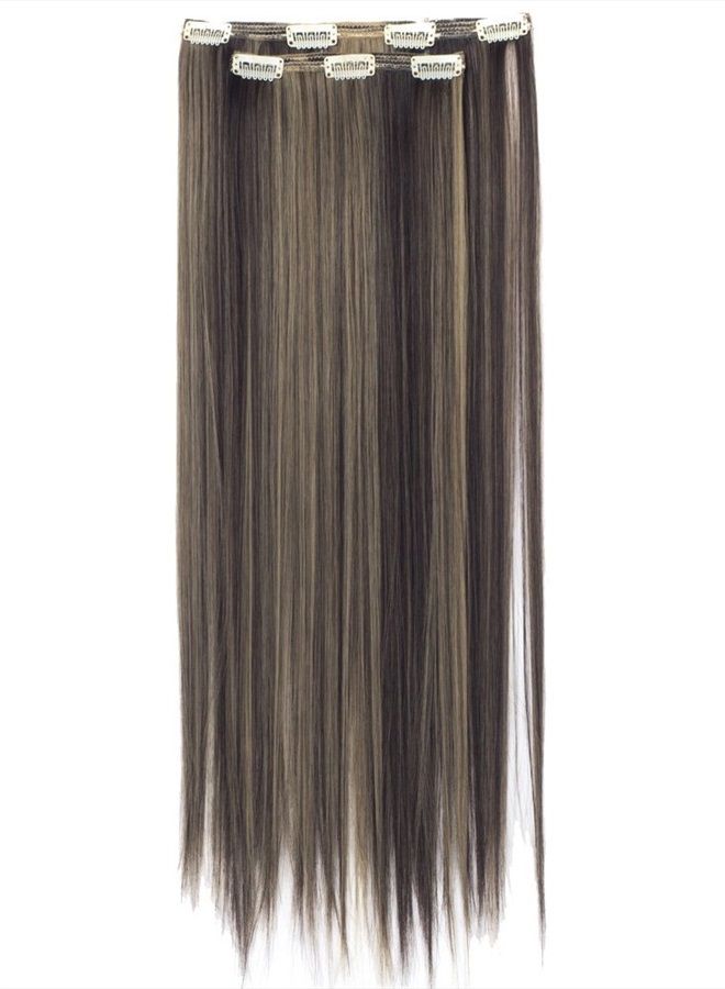 Lelinta 7Pcs 16 Clips 23"-24" Thick Curly Straight Full Head Clip in on Double Weft Hair Extensions - Image 4