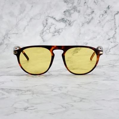 Explicit Poets Explicit Poets Unisex Carter Tortoise-Yellow Stylish Sunglasses, 13EP3