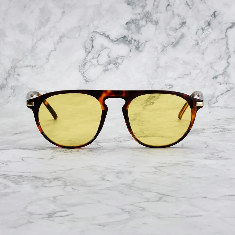 Explicit Poets Explicit Poets Unisex Carter Tortoise-Yellow Stylish Sunglasses, 13EP3