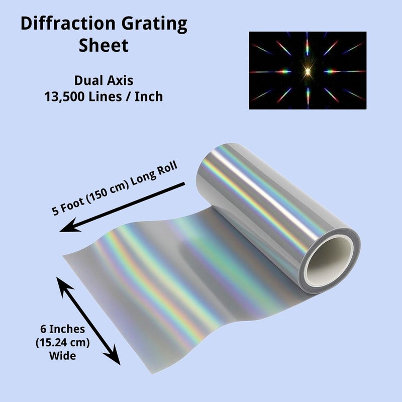 Bartovation Diffraction Grating Sheet 13,500 Lines/in [One 6" x 5ft Roll] - Image 2