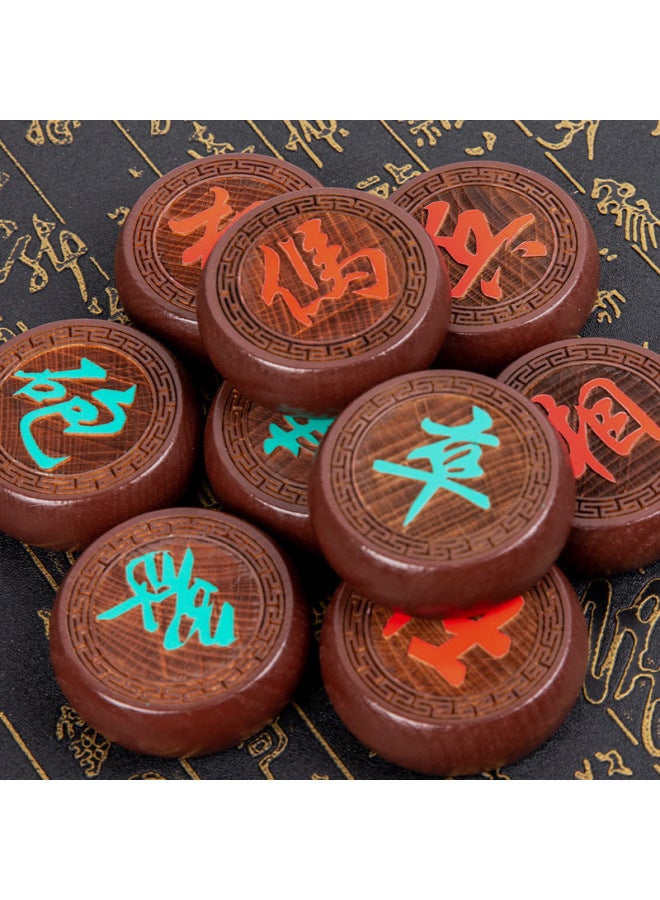 Direct Chinese Chess Solid Wood Large Wood Carving Craft Chess Suit To Send Elders High-grade Gift Box-Color:50#Burmese Rosewood Gift Box (4.8*1.8cm) - Image 5