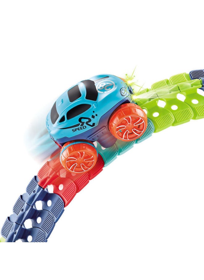 Ij Electric Anti-gravity Rail Car Children's Toy Boy Runway Car Changeable Diy Assembled Runway Over The Mountain-Color:138pcs Assembled Rail Car  - Image 3