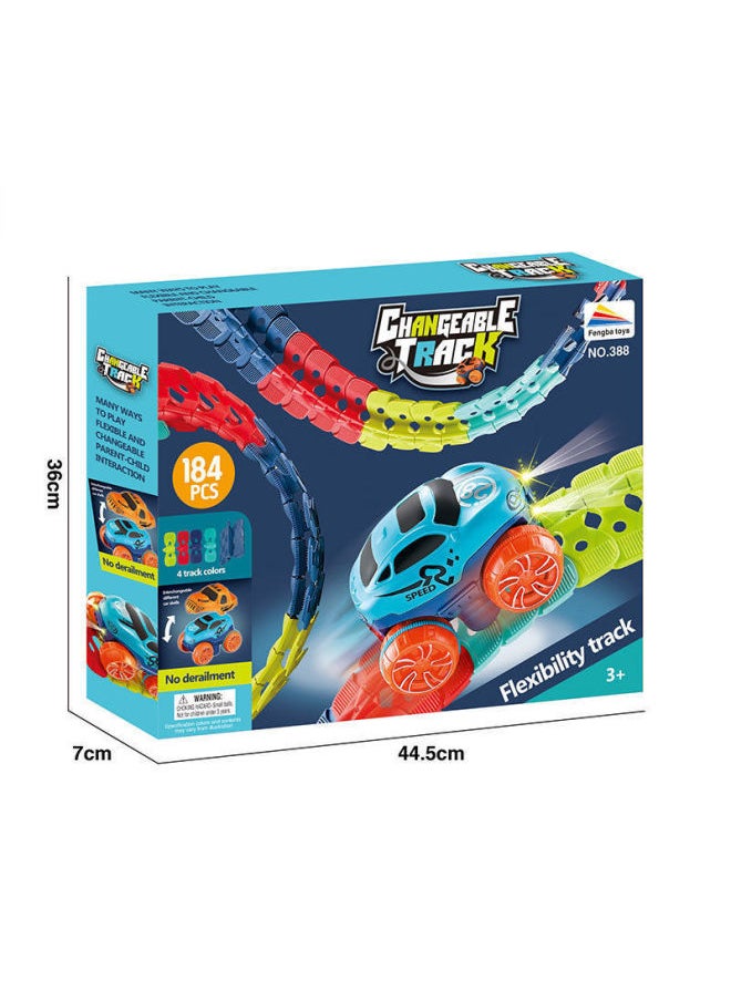 Ij Electric Anti-gravity Rail Car Children's Toy Boy Runway Car Changeable Diy Assembled Runway Over The Mountain-Color:138pcs Assembled Rail Car  - Image 5