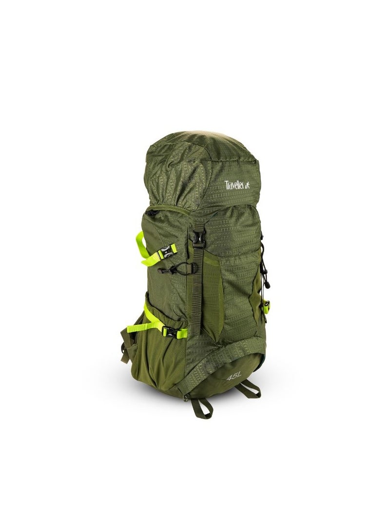 Traveller TR7000 Hiking Backpack 45L, Outdoor Trekking and Travel Backpack, Multi-Compartment Adventure Backpack with Compression Straps - Image 2