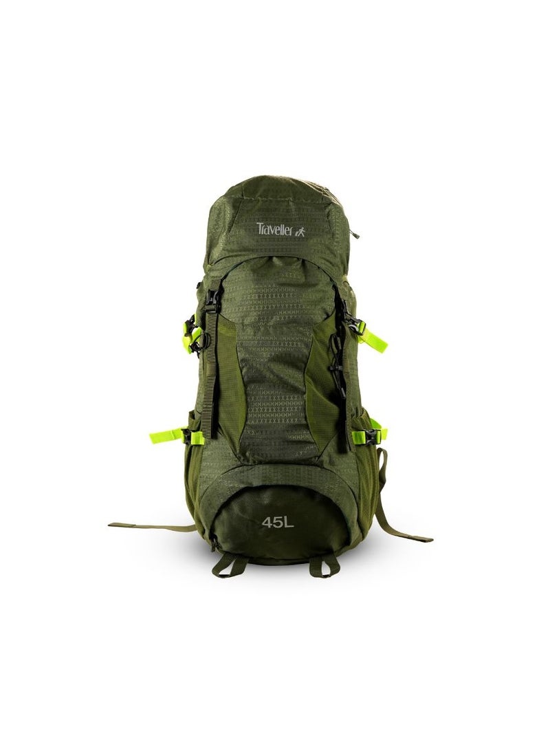 Traveller TR7000 Hiking Backpack 45L, Outdoor Trekking and Travel Backpack, Multi-Compartment Adventure Backpack with Compression Straps - Image 1