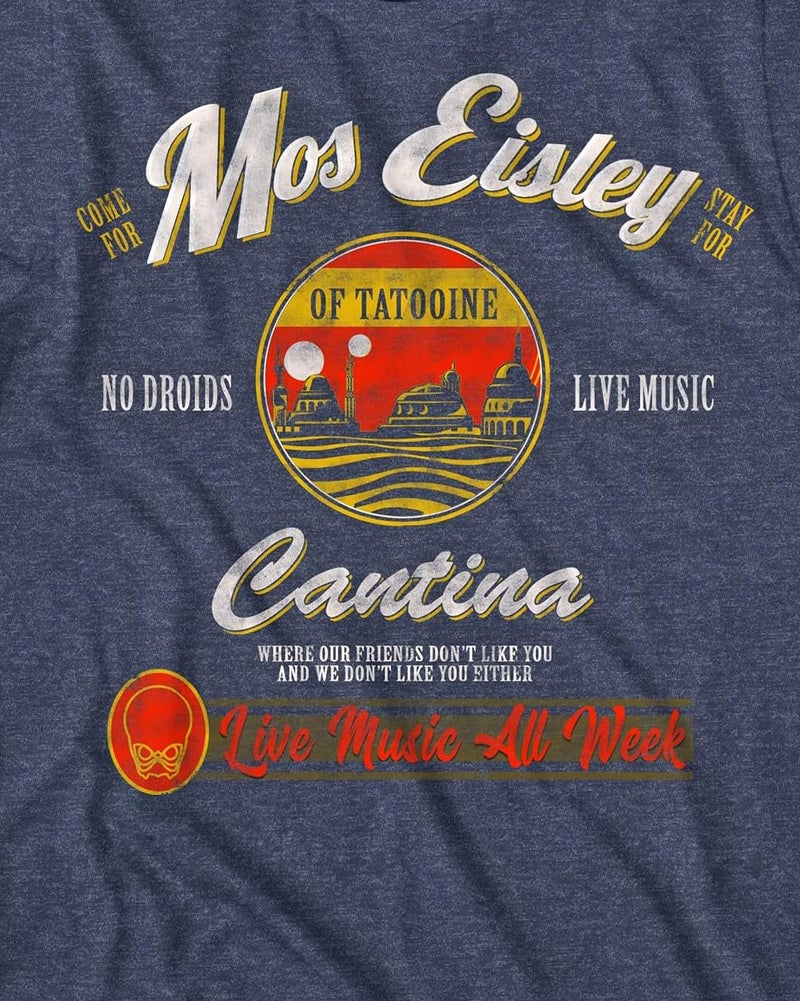 STAR WARS Mos Eisley Cantina Tatooine Men's Adult Graphic Tee T-Shirt (Navy Heather, X-Large) - Image 2