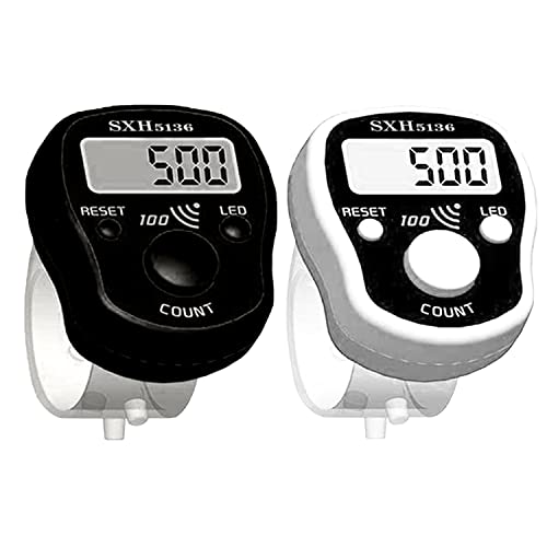 TESEAS Finger Counter Click Manual Digital clicker, 2pack Stitch Tally Knitting Counters Led Re-settable Digits Pitch Electronic LCD Display finger Number Counter Finger Hand Tally Counter Counting Clicker - Image 1