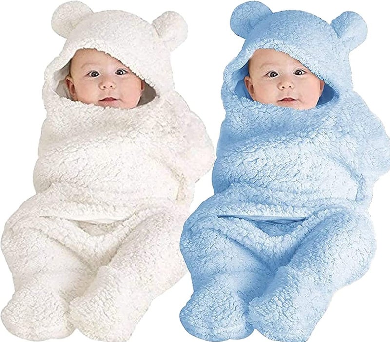 BRANDONN Baby Sleeping Bag Newborn Combo Pack of Wearable Wrapper Cum Baby Blanket for Baby Boys and Baby Girls - Image 1