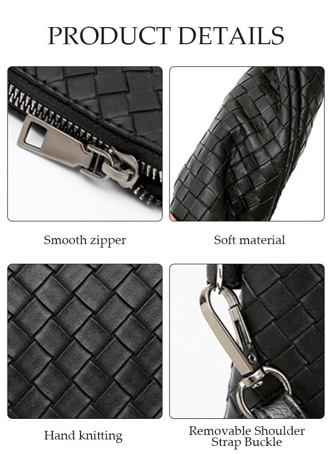 DUNISO Men's Clutch Bag Faux Leather Wallet Bag Large Capacity Light Weight Handbag Portable Envelope Phone Purse with Wrist Strap  - Image 4