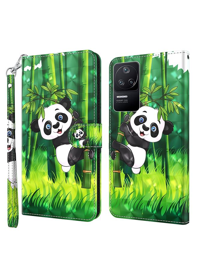 Case For Xiaomi Poco F4 3D Painting Pattern TPU + PU Phone Case