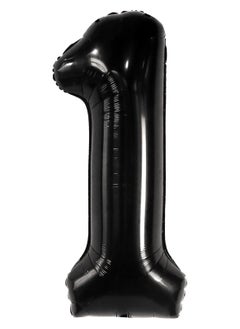 KATCHON Black Number 1 Balloon for 1st Birthday or Anniversary Decorations  - Image 1
