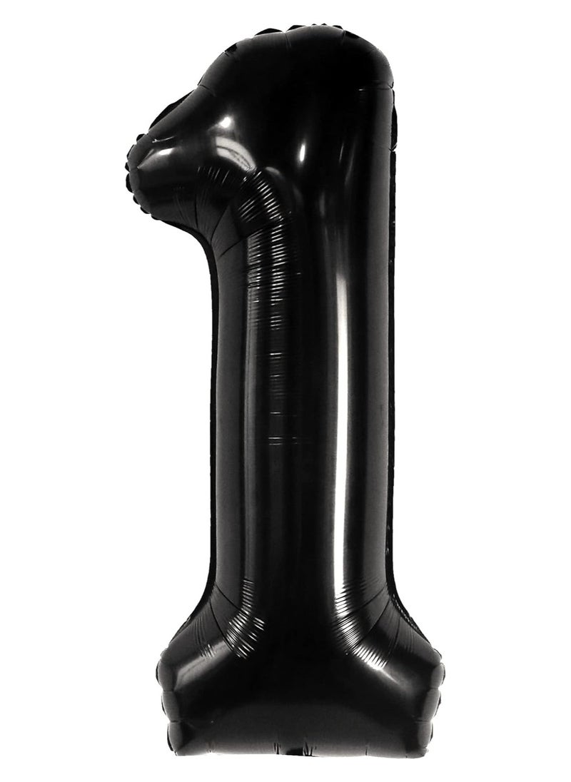 KATCHON Black Number 1 Balloon for 1st Birthday or Anniversary Decorations  - Image 1