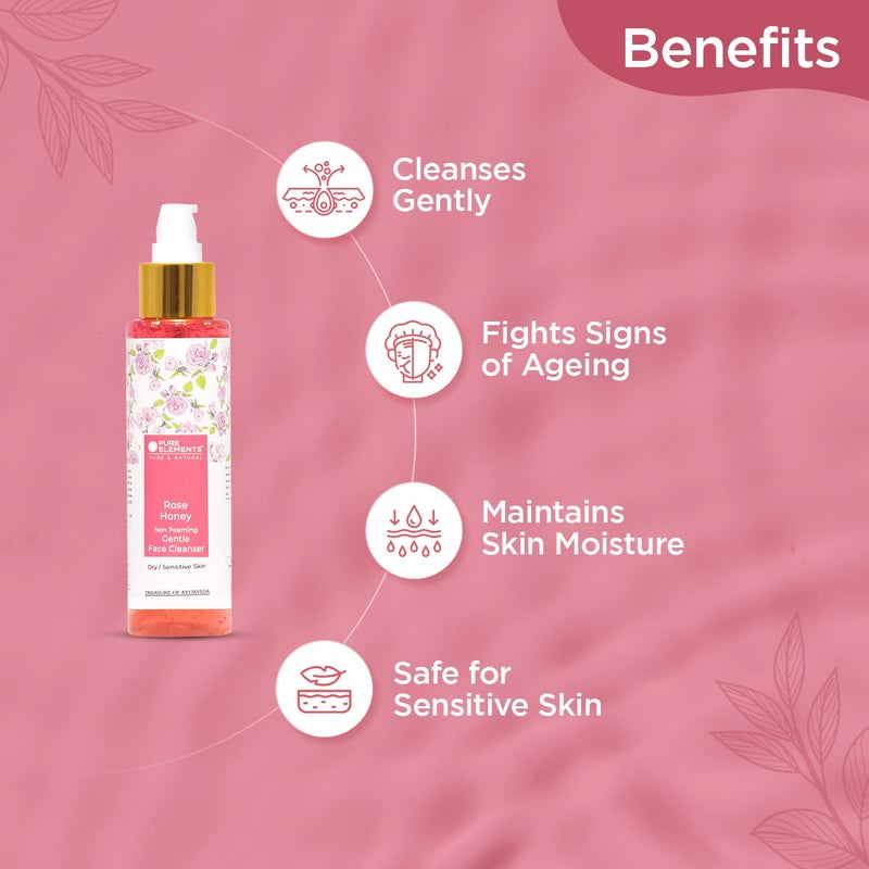 PURE ELEMENTS Rose Honey NonFoaming Gentle Face Cleanser for Sensitive Skin For Dry to NormalSensitive Skin 100ML - Image 3