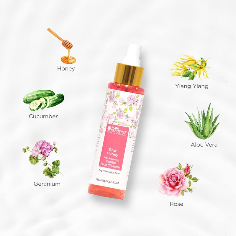 PURE ELEMENTS Rose Honey NonFoaming Gentle Face Cleanser for Sensitive Skin For Dry to NormalSensitive Skin 100ML - Image 2