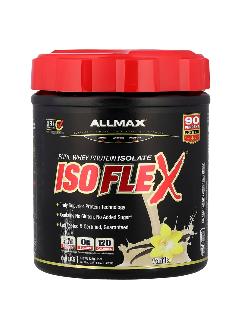 ISOFLEX, Pure Whey Protein Isolate, Vanilla, 0.9 lbs (425 g)
