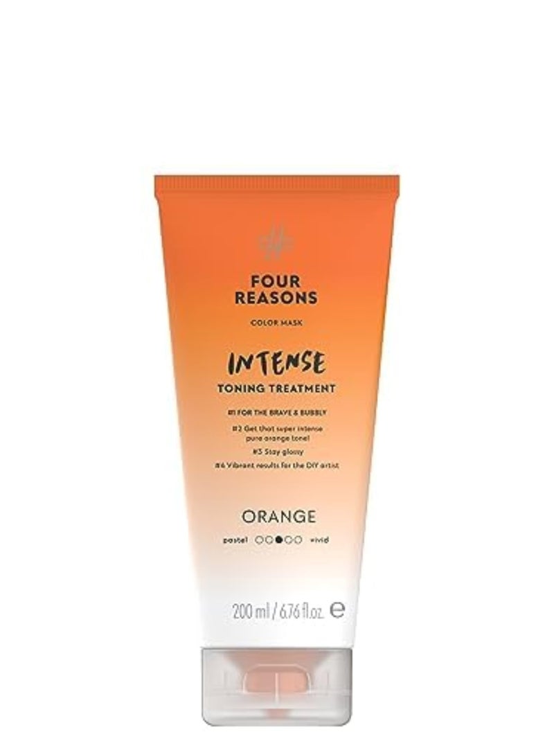 FOUR REASONS Color Mask INTENSE - Orange, 6.76 fl oz - Intensive Toning Treatment - Color Depositing Conditioner - Semi Permanent Hair Dye for Lightened and Colored Hair - 100% Vegan - Image 1