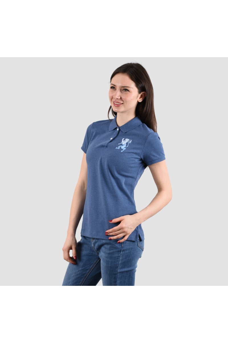 جيوردانو قميص بولو نسائي أزرق بقصة ضيقة - Image 3