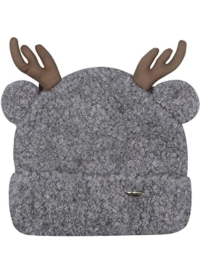 Cute Reindeer Moose Hat Winter Warm Knitted Beanie Cap  Antler Beanie Ski Skull Cap for Women Men - Image 3