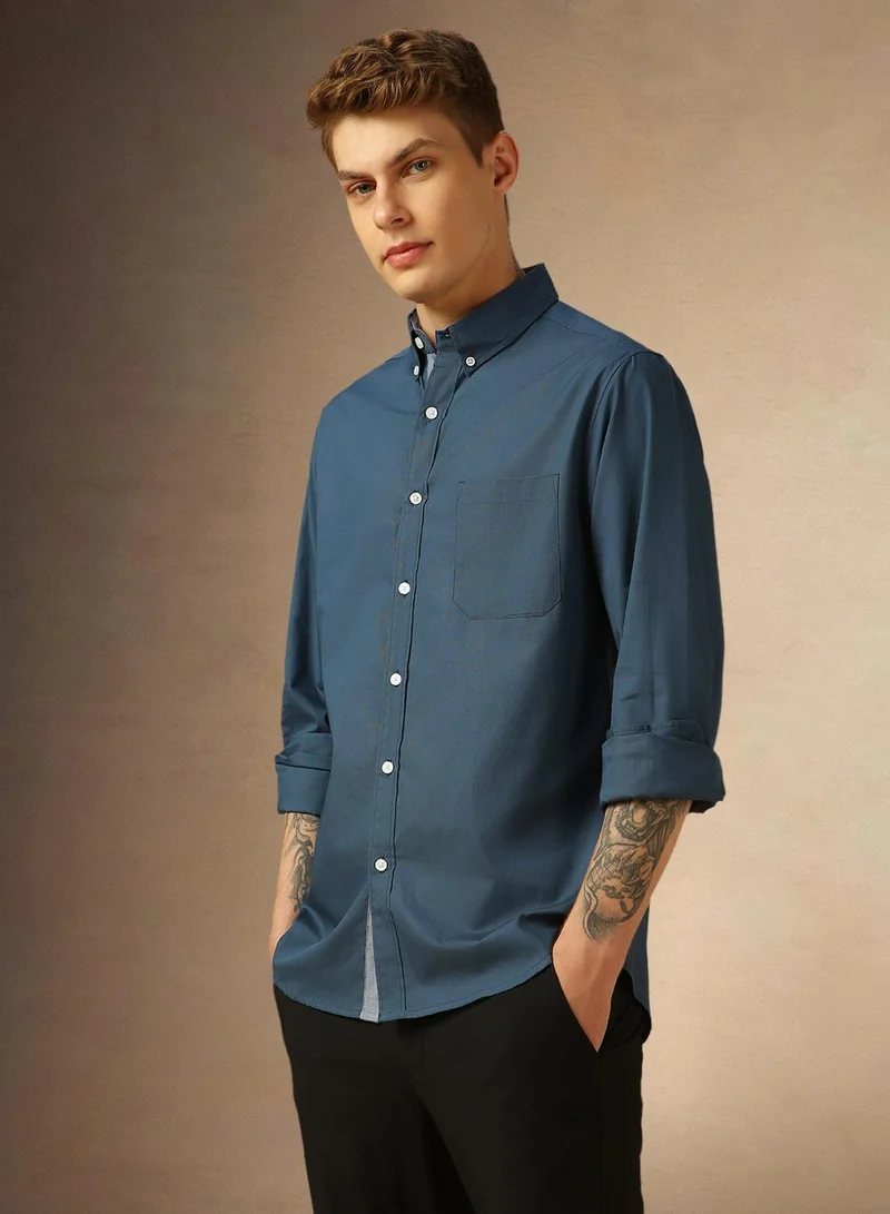 Dennis Lingo Denim Blue Shirt For Men For Men