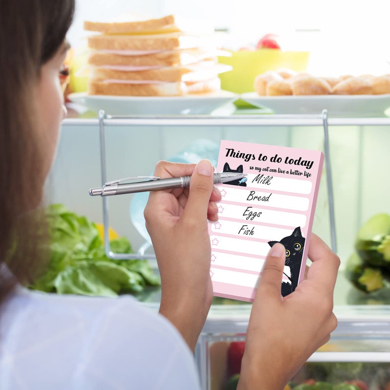 Geyee 4 Pads Cat Sticky Notes 4" x 6" Funny Animal Sticky to Do Notepad Cat Lover Gifts for Kitten Cute Animal Office School Decor, 200 Sheets - Image 5