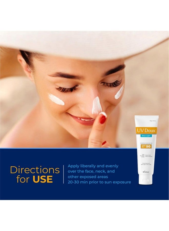 Brinton جل واقي من الشمس برينتون يو في دوكس بلون أزرق SPF 50 PA+++ UVA/UVB للرجال والنساء | لمسة نهائية غير لامعة ومقاوم للماء | لجميع أنواع البشرة، 30 جرام - Image 5