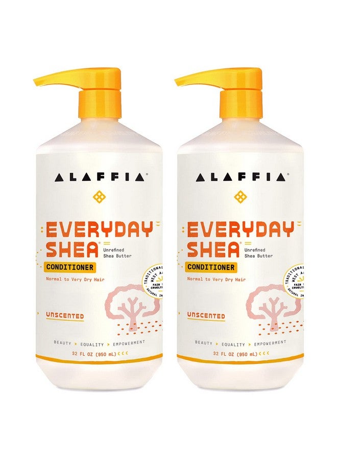 Alaffia Everyday Shea Conditioner Moisturizes Restores And Protects Made With Fair Trade Shea Butter Cruelty Free No Parabens Vegan Unscented 2 Pack 32 Fl Oz Ea - Image 1