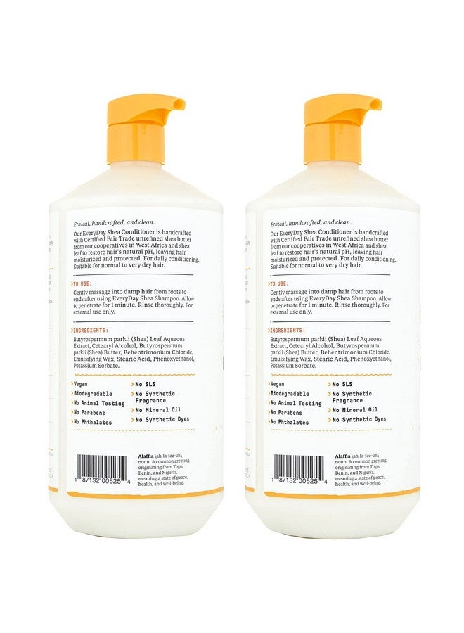 Alaffia Everyday Shea Conditioner Moisturizes Restores And Protects Made With Fair Trade Shea Butter Cruelty Free No Parabens Vegan Unscented 2 Pack 32 Fl Oz Ea - Image 2