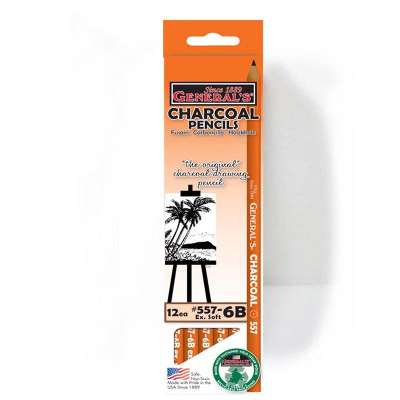 General's Charcoal Pencil Bundle: 2B Medium, 4B Soft, 6B Extra Soft - 557 Series, 12 Pencils Each Box, Total of 36 Pencils for Drawing Class, Painting, Sketching, Portraits - Image 5