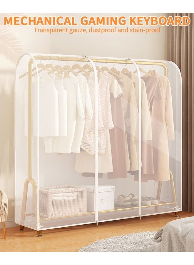 EETU Hanging Garment Bags,Extra Large Clear Garment Rack Cover,Dustproof Waterproof Storage Bag For Wardrobe With Full Zipper,120x50x150cm - Image 3