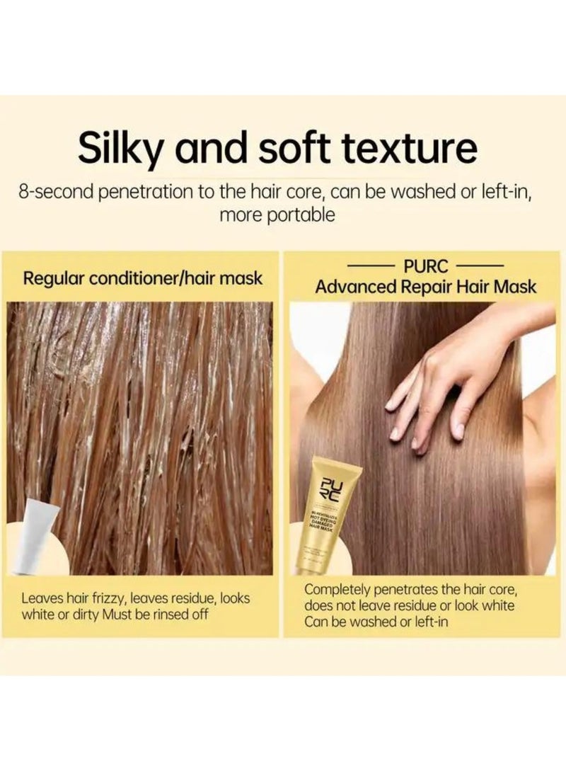 PURC - 70g 8S Revitalizes Hot Dyeing Damaged Hair Mask Keratin Damaged Hair Repair Mask Hair Treatment Masks Intensive Repair Hair Treatment Mask with Keratin Protein for Hair Repair and Nourishment - Image 1