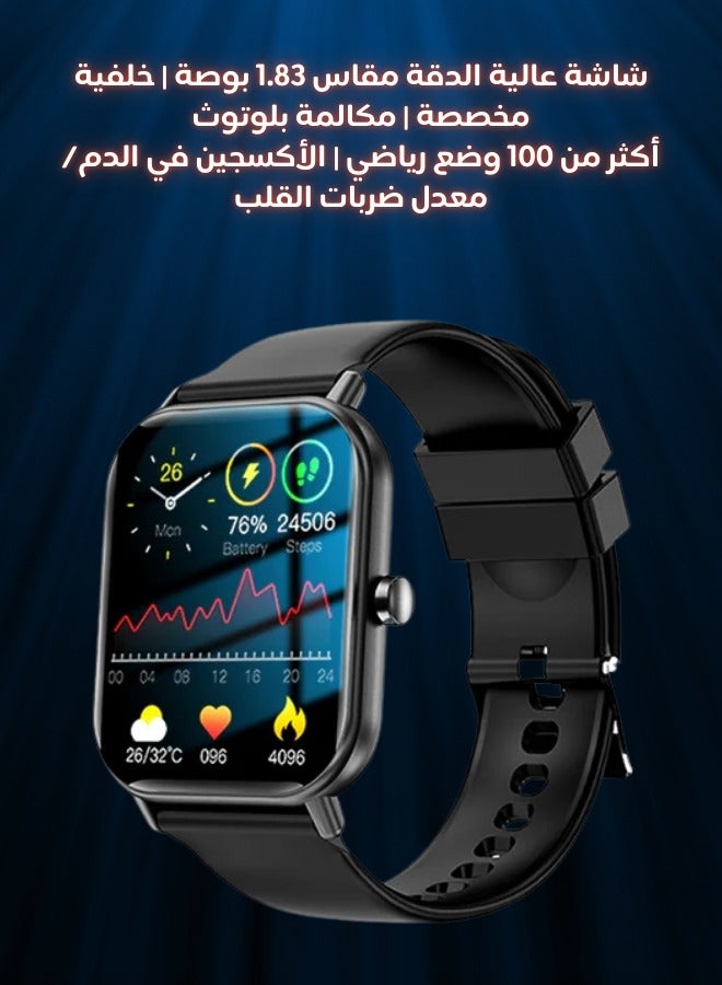 2024 GTS Smartwatch Bluetooth Talk 100 Sport Modes Black - Image 2