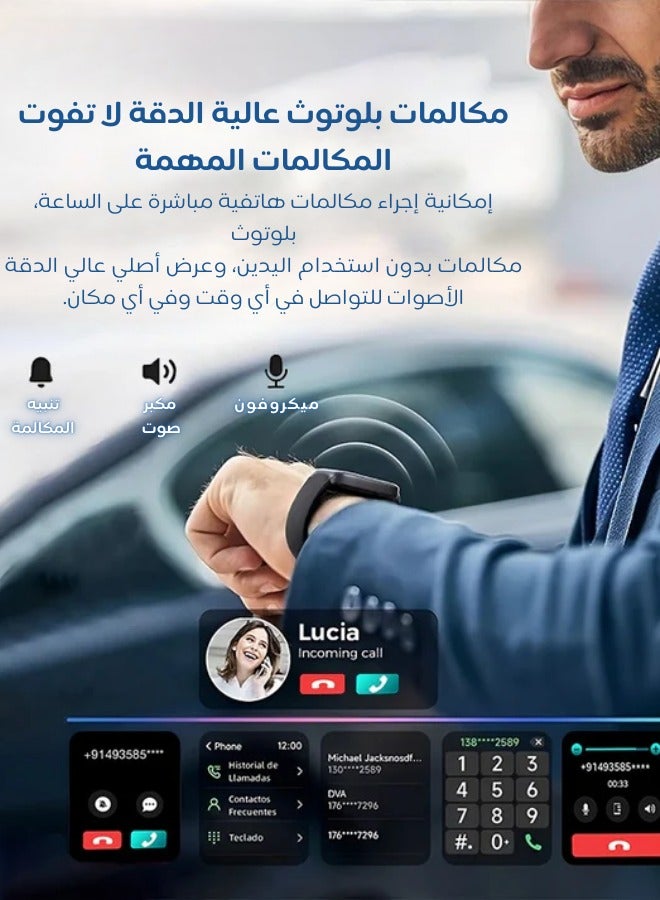 2024 GTS Smartwatch Bluetooth Talk 100 Sport Modes Black - Image 3