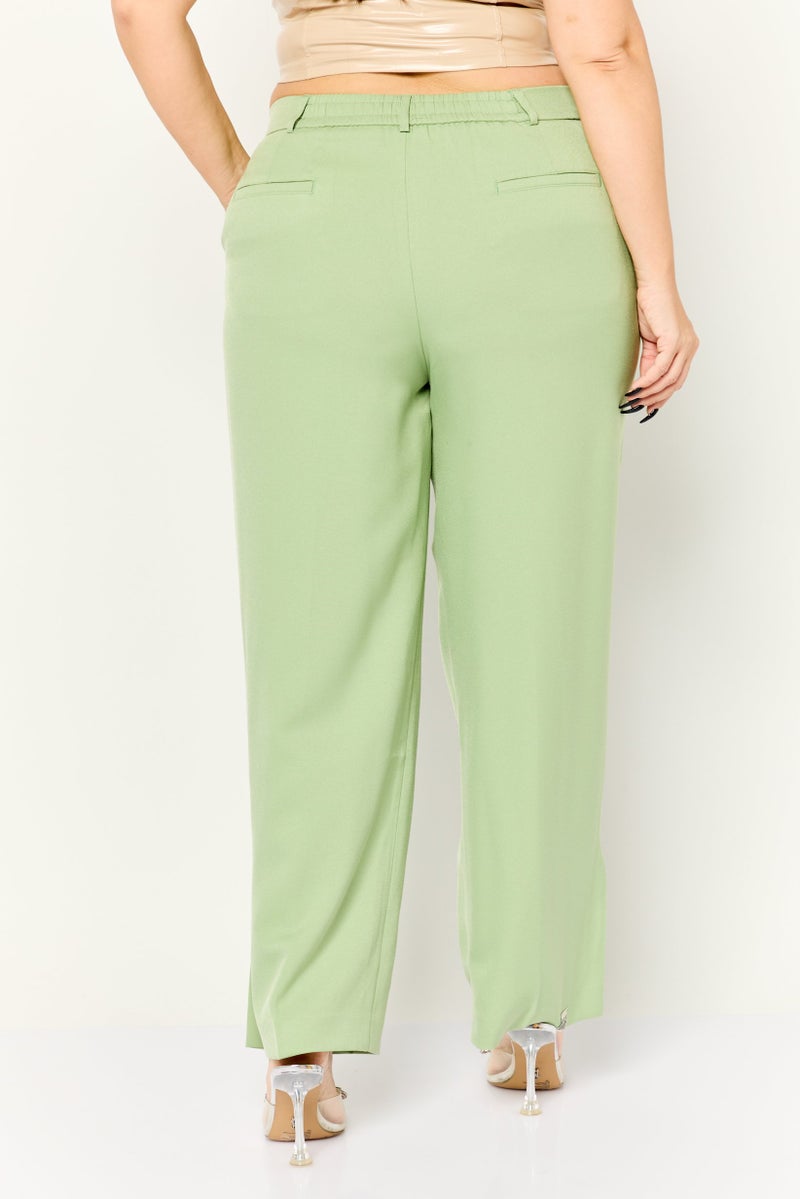 The Giving Movement Women Regular Fit Embroidered Logo Flare Pants, Sage - Image 4