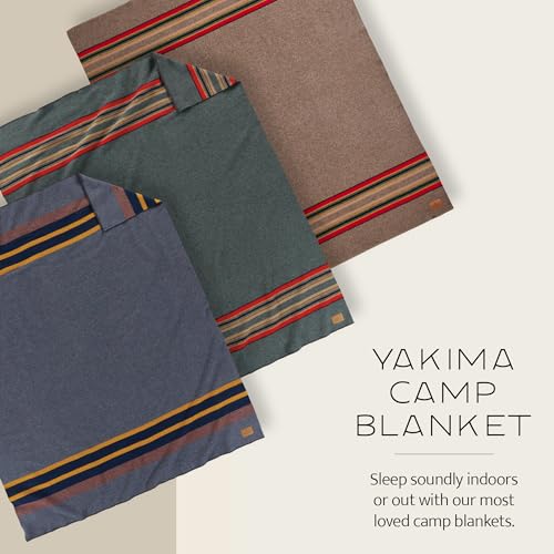 Pendleton Yakima Camp Blanket Twin 66" x 84" - Wool Cotton, Large, Dry Clean, Soft and Durable Throw for Home, Travel, RV, Picnic - Lake - Image 4