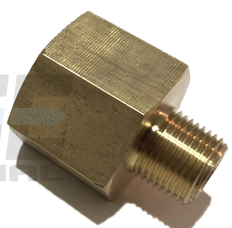 EDGE INDUSTRIAL BRASS PIPE ADAPTER 3/4" FNPT x 3/8" MNPT FUEL/AIR/WATER/OIL/GAS WOG (QTY 01) - Image 1