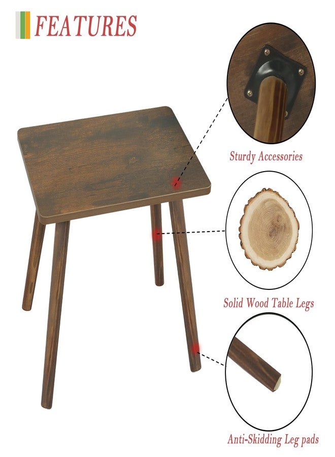 AWASEN Side Table, Small Wood End Table Living Room, Mini Bed Side Table Modern Accent Nightstand with Solid Wood for Bedroom Office Small Spaces, Rustic Brown - Image 4