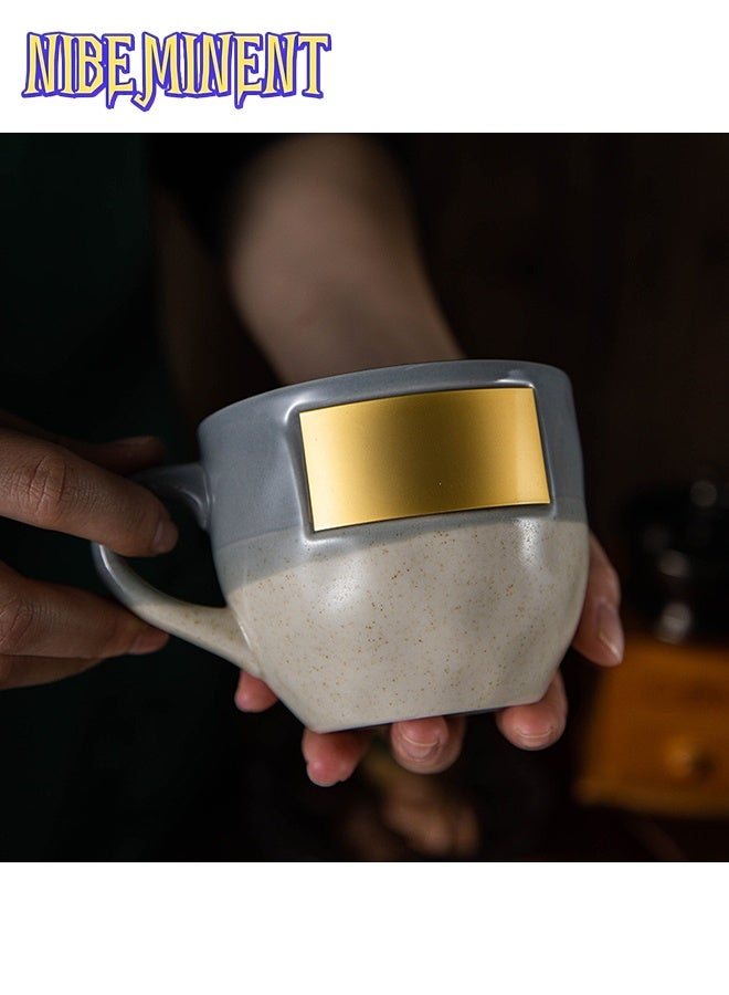 NIBEMINENT Middle Eastern-Inspired Ceramic Coffee Cup with Copper Accent - Insulated, Reusable, Perfect for Home & Holiday Gifts  - Image 5