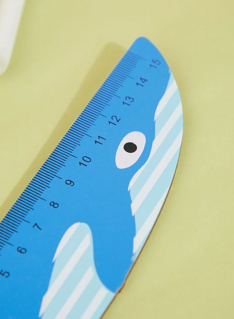 Rex London Blue Whale Wooden Ruler